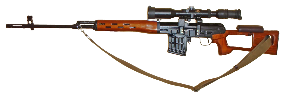 SVD Dragunov marksman rifle with PSO-1 scope — real-world reference photo — not the in-game model